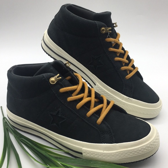 converse one star mid black